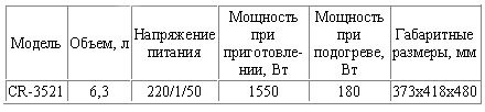  ��������� � �������� ��������� ������ CR-3521 